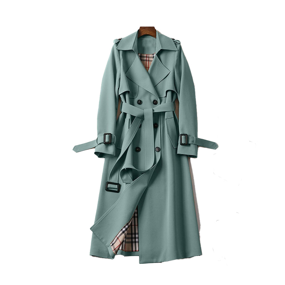 Dames Dubbele Knoop Trenchcoat Polyester Overgangsseizoen