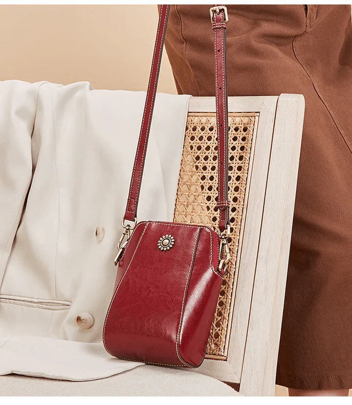 Retro leren crossbodytas™ | Stijlvolle schoudertas