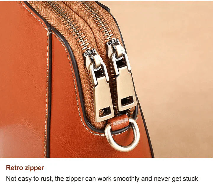 Retro leren crossbodytas™ | Stijlvolle schoudertas