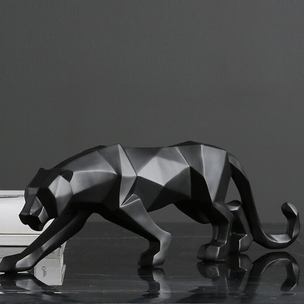 Moderne Kunst Geometrische Panter Standbeeld voor Woondecoratie
