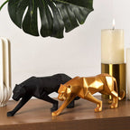 Moderne Kunst Geometrische Panter Standbeeld voor Woondecoratie