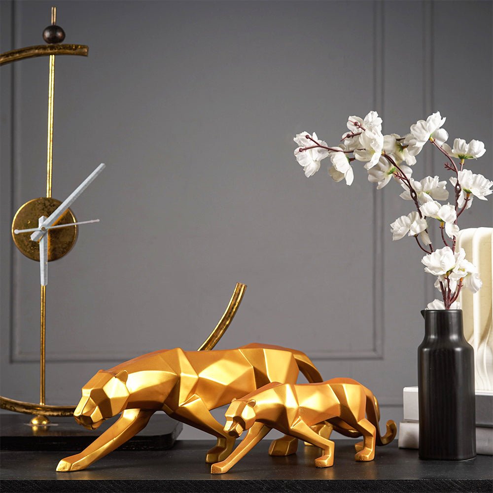 Moderne Kunst Geometrische Panter Standbeeld voor Woondecoratie