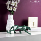 Moderne Kunst Geometrische Panter Standbeeld voor Woondecoratie