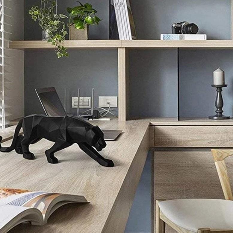 Moderne Kunst Geometrische Panter Standbeeld voor Woondecoratie