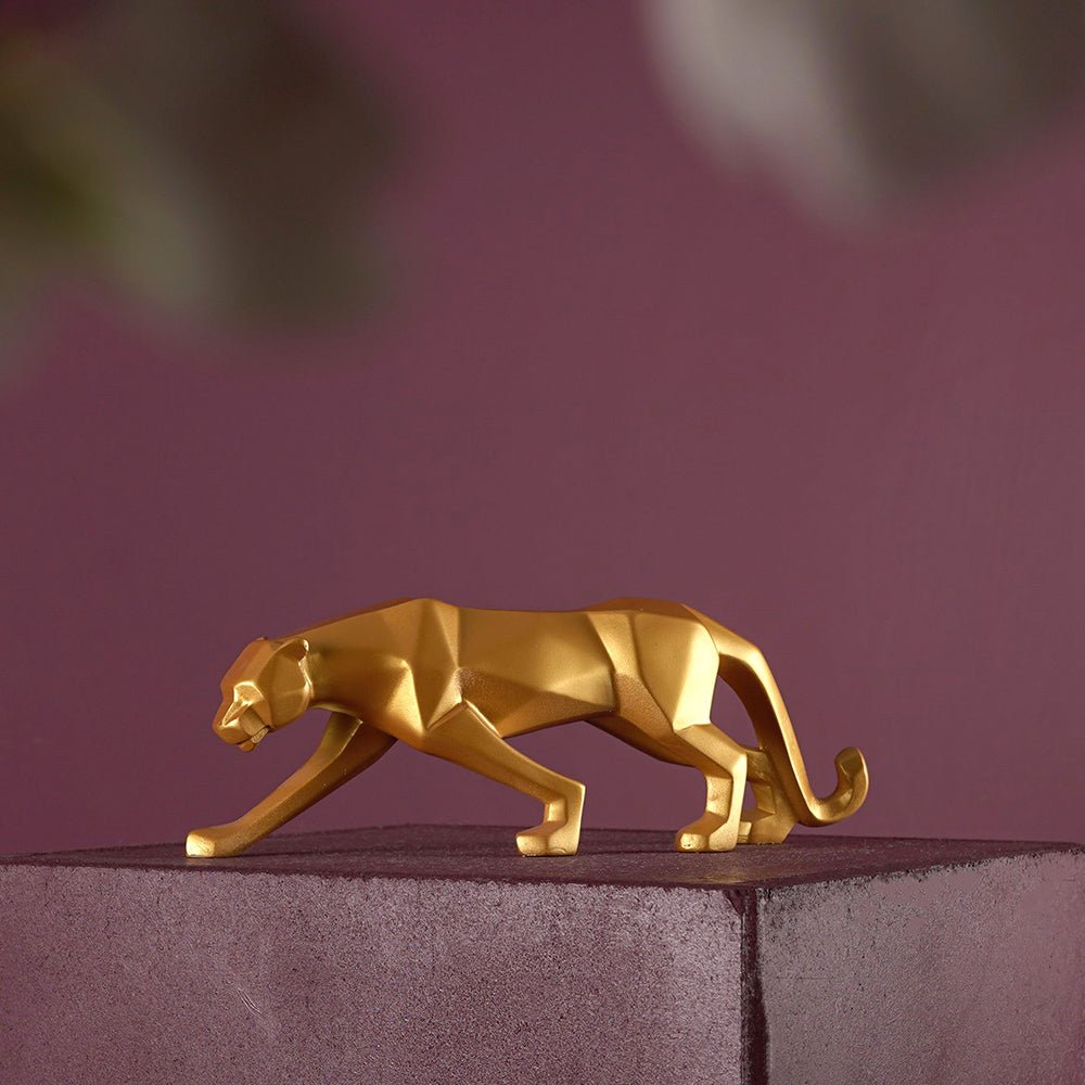 Moderne Kunst Geometrische Panter Standbeeld voor Woondecoratie
