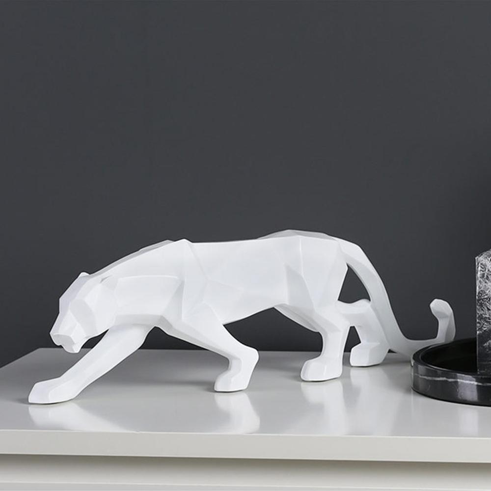 Moderne Kunst Geometrische Panter Standbeeld voor Woondecoratie
