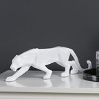 Moderne Kunst Geometrische Panter Standbeeld voor Woondecoratie