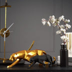 Moderne Kunst Geometrische Panter Standbeeld voor Woondecoratie