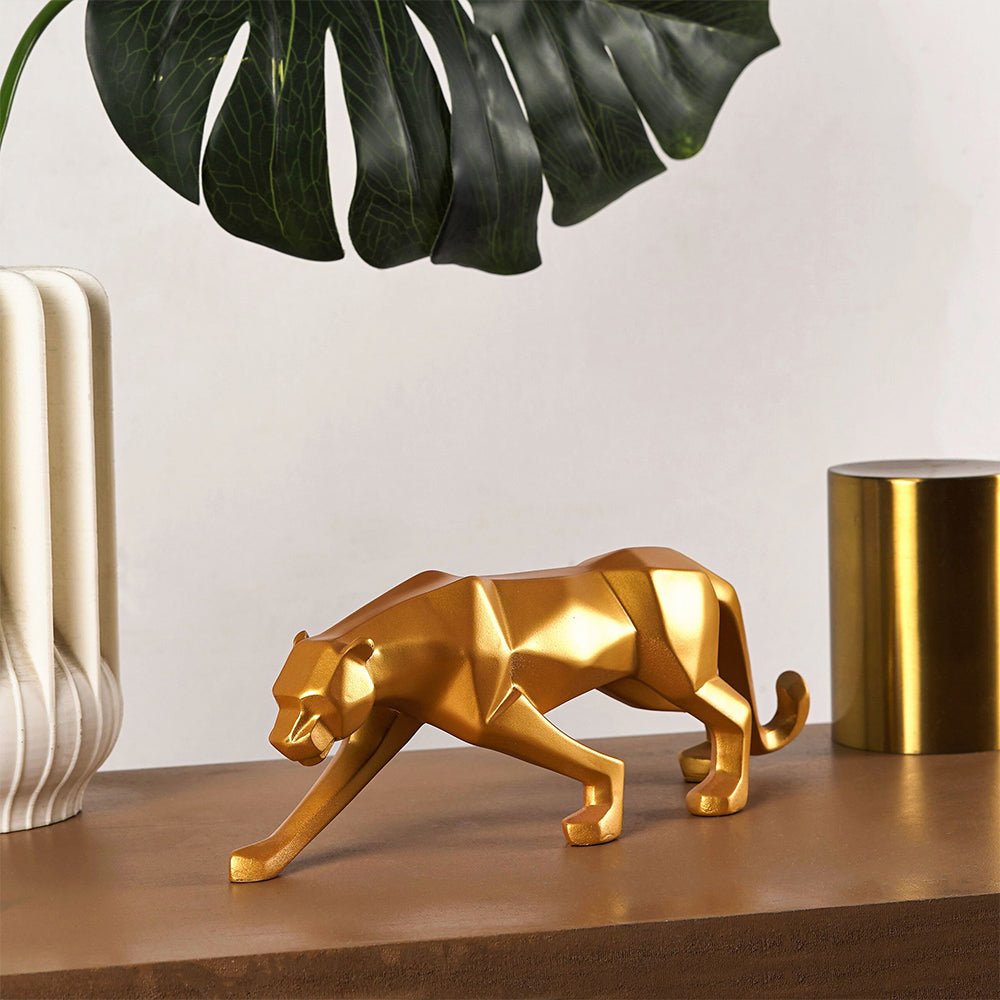 Moderne Kunst Geometrische Panter Standbeeld voor Woondecoratie