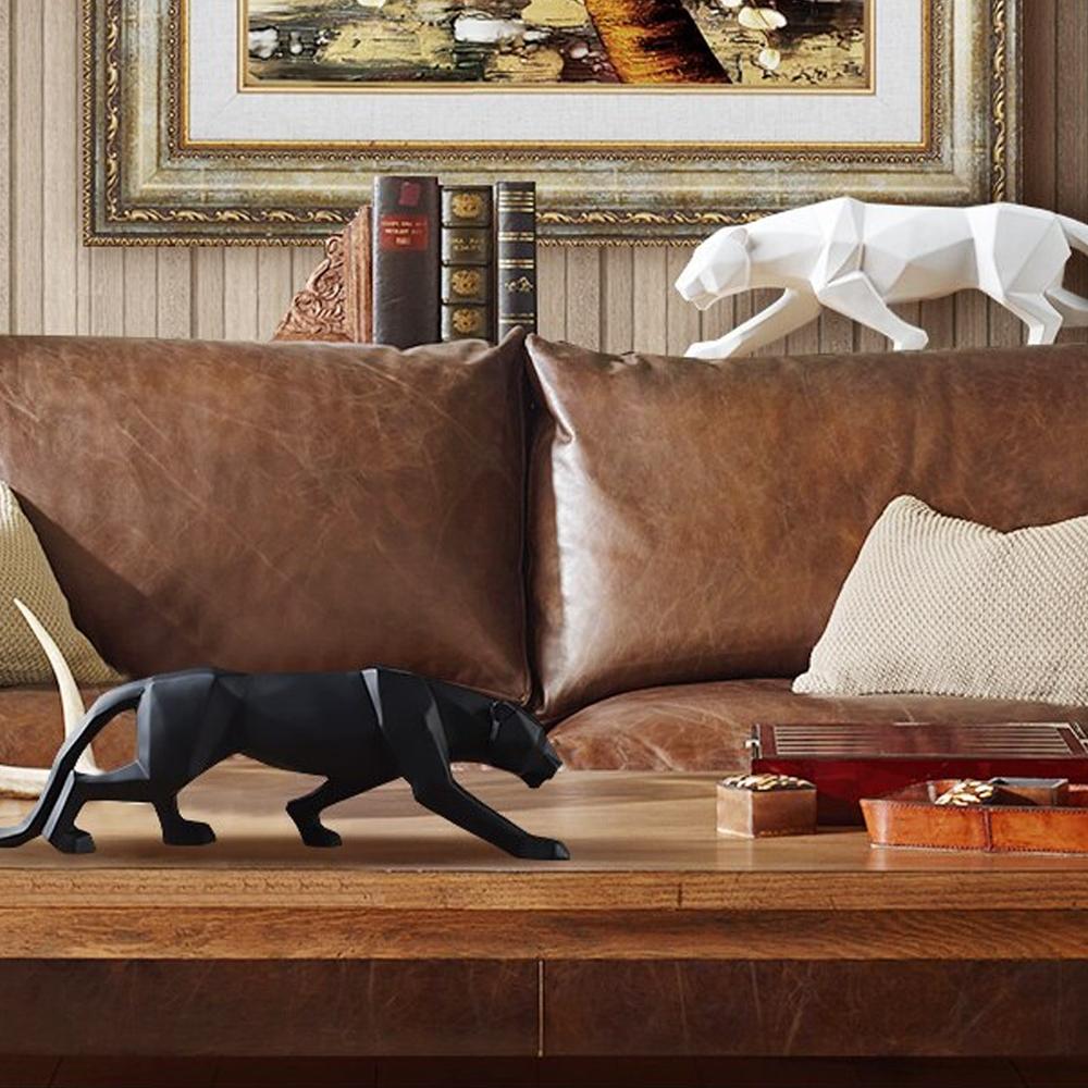 Moderne Kunst Geometrische Panter Standbeeld voor Woondecoratie