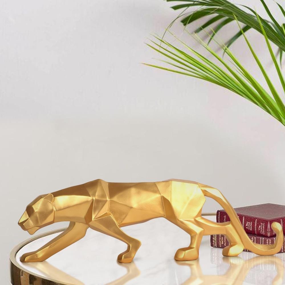 Moderne Kunst Geometrische Panter Standbeeld voor Woondecoratie