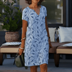 Alberte Bedrukt Kleid met V-hals