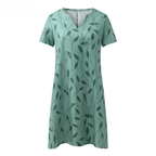 Alberte Bedrukt Kleid met V-hals