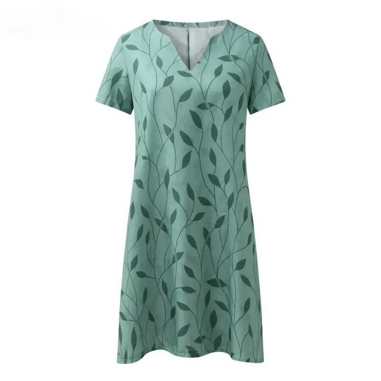 Alberte Bedrukt Kleid met V-hals