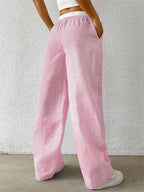 Daphne - Casual broek met wijde pijpen - Streepprint