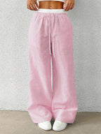 Daphne - Casual broek met wijde pijpen - Streepprint