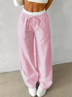 Daphne - Casual broek met wijde pijpen - Streepprint