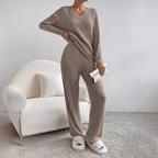 Evangeline Dames Lounge Set – Tweedelig Huispak met Top & Broek | Zachte, Comfortabele & Stijlvolle Loungewear
