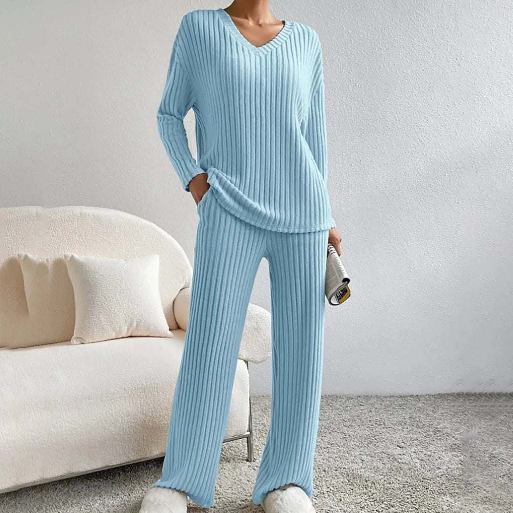 Evangeline Dames Lounge Set – Tweedelig Huispak met Top & Broek | Zachte, Comfortabele & Stijlvolle Loungewear