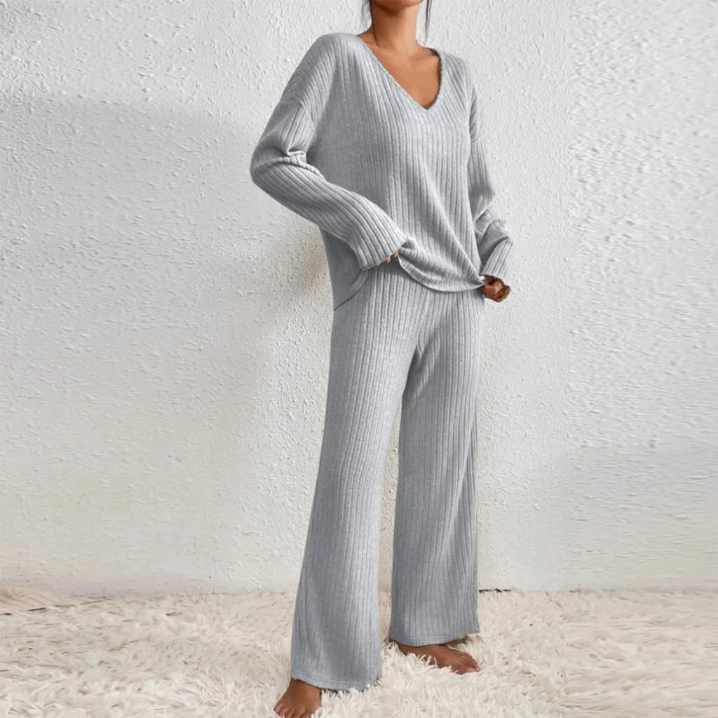 Evangeline Dames Lounge Set – Tweedelig Huispak met Top & Broek | Zachte, Comfortabele & Stijlvolle Loungewear