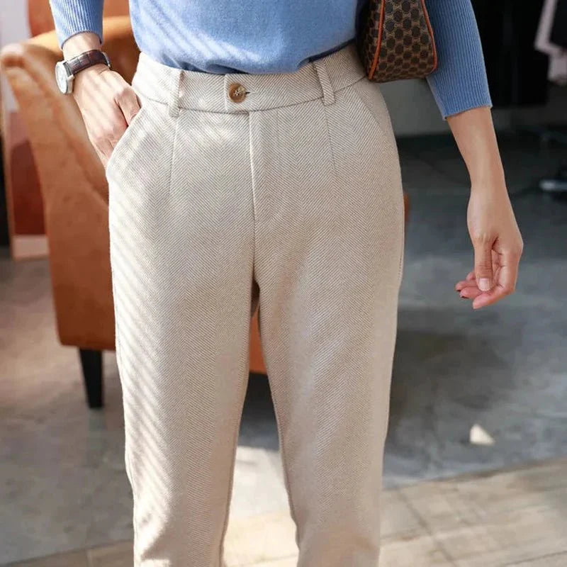 Halley Tweed-broek met Hoge Taille