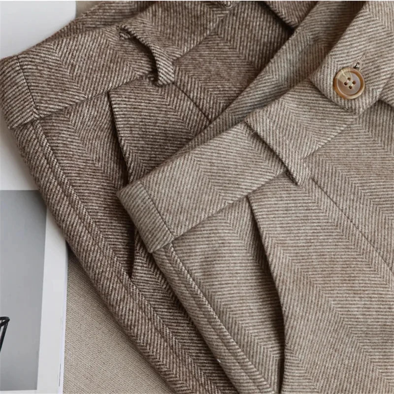 Halley Tweed-broek met Hoge Taille