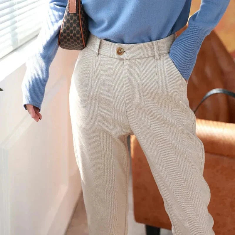 Halley Tweed-broek met Hoge Taille