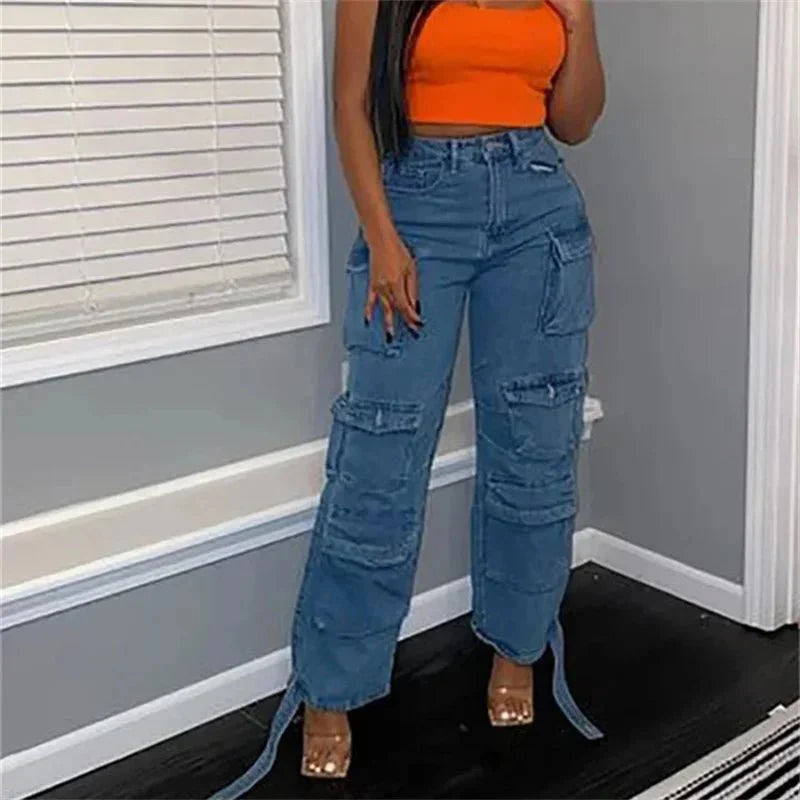 Ines Streetwear-Jeans met Wijde Pijpen