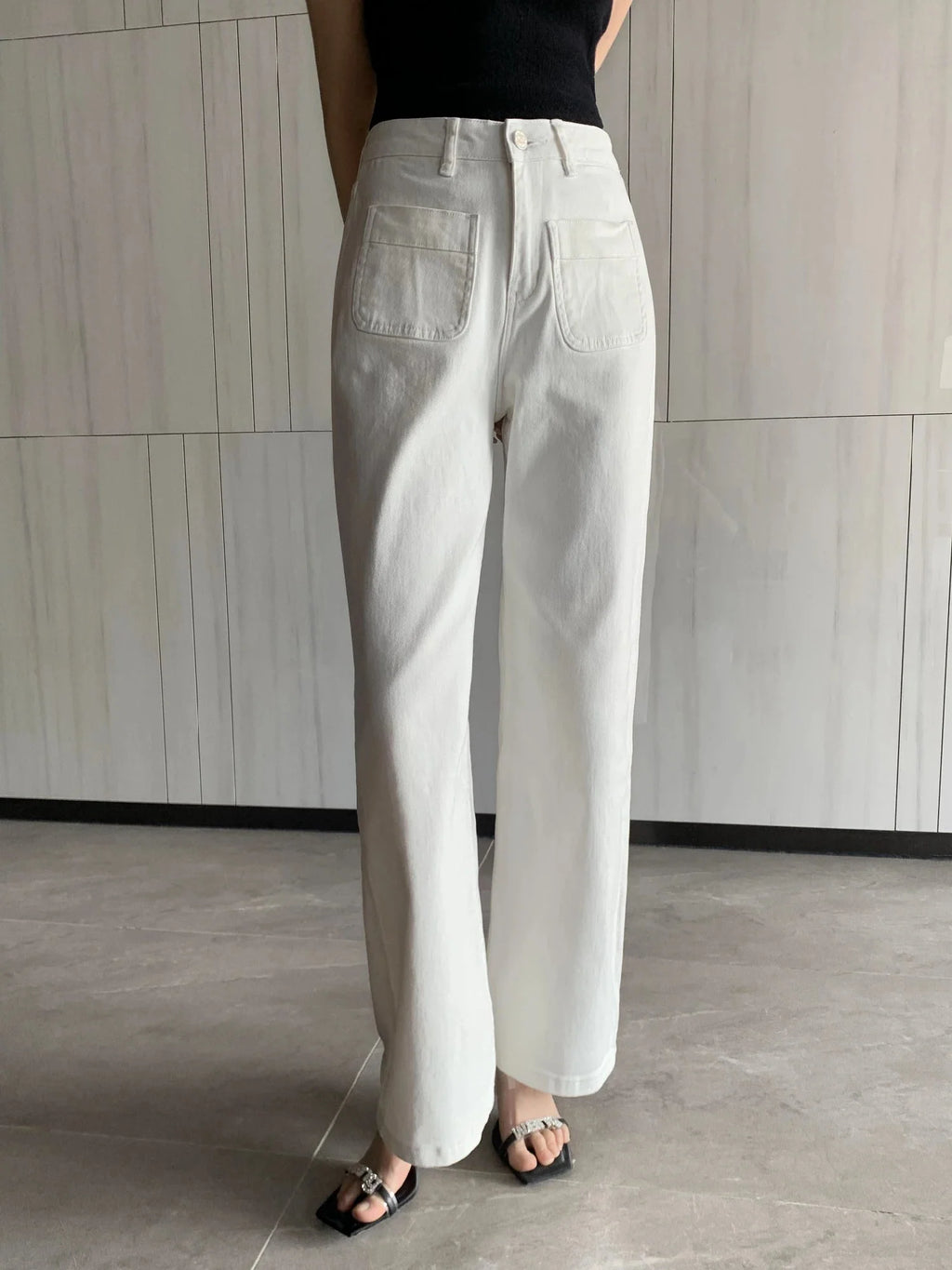 Kiera Hoge Taille Jeans met Wijde Pijpen