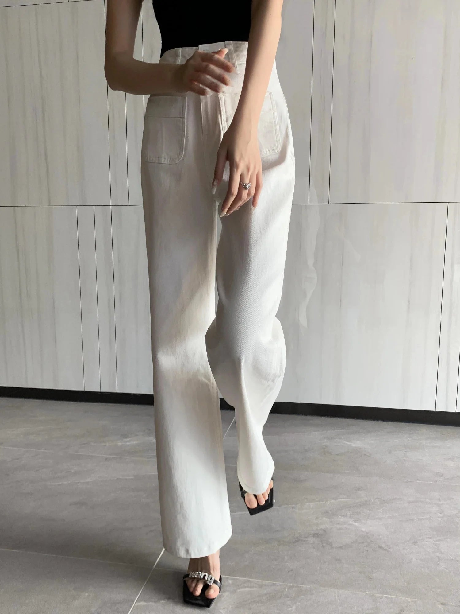 Kiera Hoge Taille Jeans met Wijde Pijpen