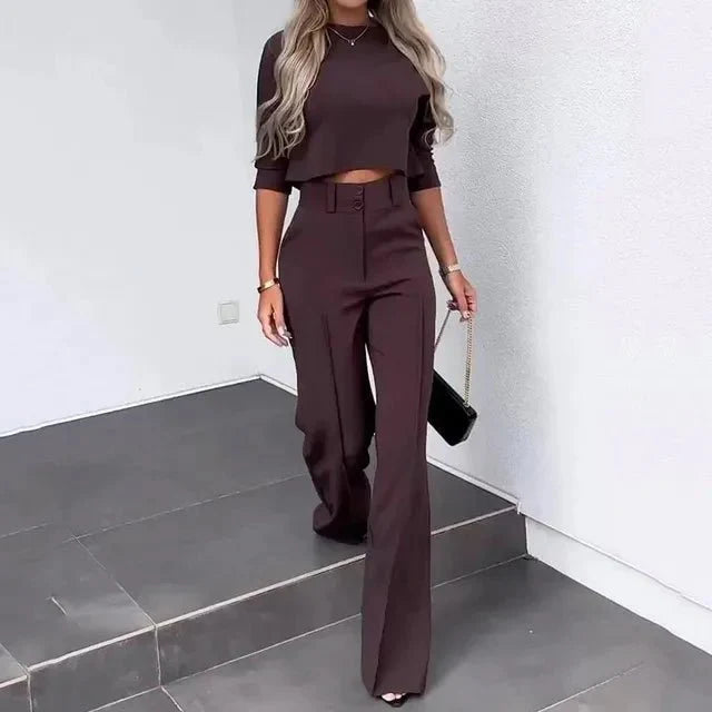 Merida Cropped Top en Broek Set voor Casual Elegantie