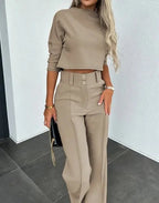 Merida Cropped Top en Broek Set voor Casual Elegantie