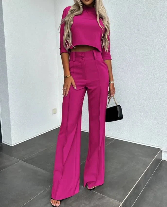 Merida Cropped Top en Broek Set voor Casual Elegantie
