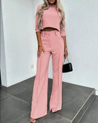 Merida Cropped Top en Broek Set voor Casual Elegantie