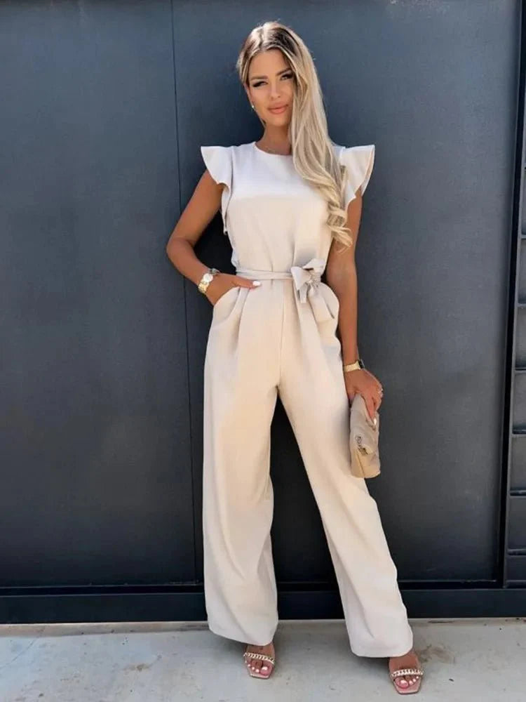 Nina Jumpsuit met Gerimpelde Mouwen