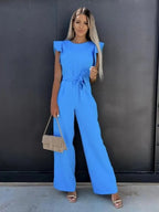 Nina Jumpsuit met Gerimpelde Mouwen