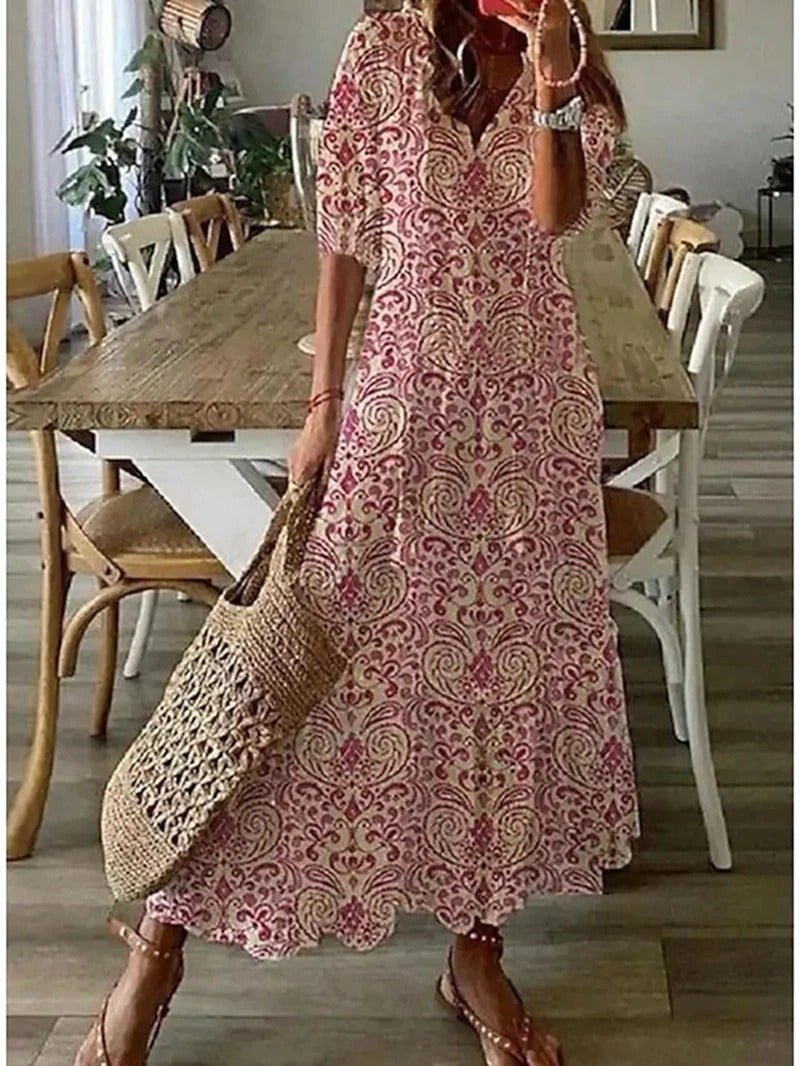 Noelle Gedrukt Vloeiend Jurk