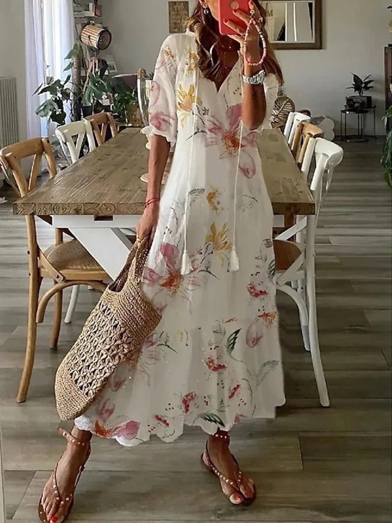 Noelle Gedrukt Vloeiend Jurk