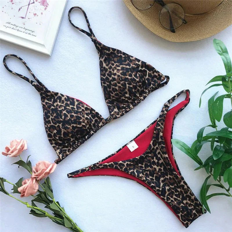 Silje Bikini-set met luipaardprint
