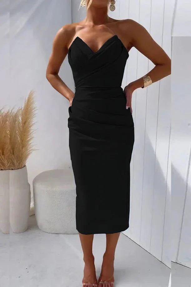 Yassi Plissé Midi-Jurk
