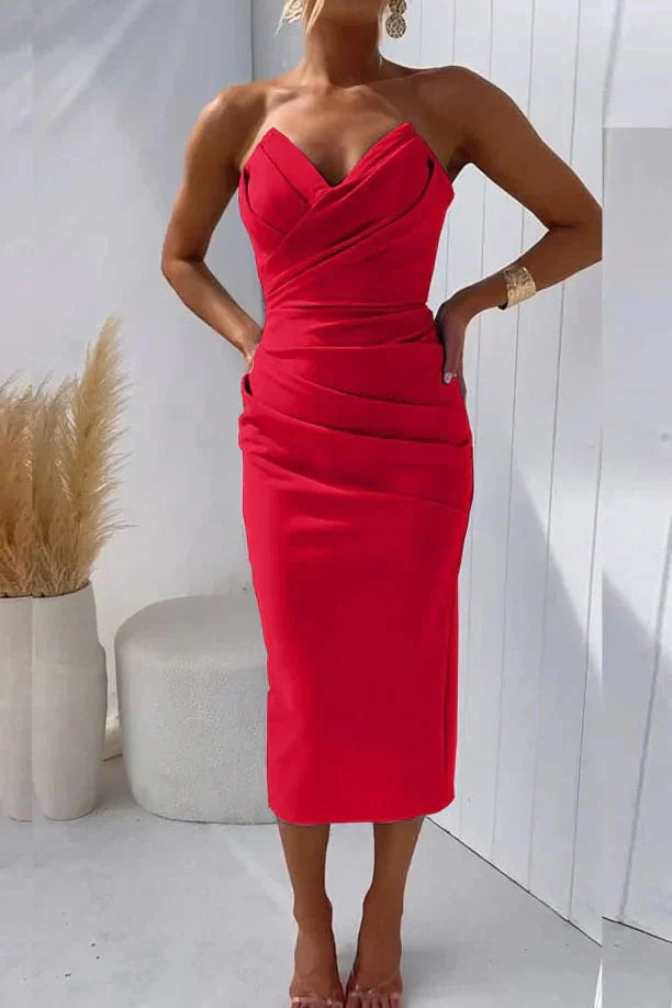 Yassi Plissé Midi-Jurk