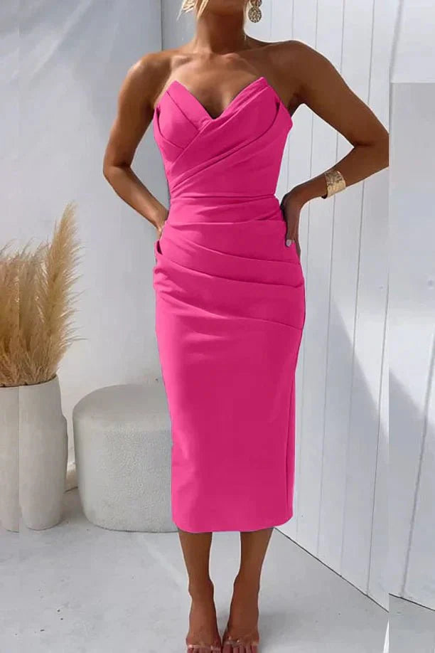 Yassi Plissé Midi-Jurk