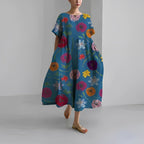 Naomi Boho Bloemen Lente Maxi Jurk voor Vrouwen - Ademend, Comfortabel en Elegant in Verschillende Kleuren voor Casual of Feestelijke Gelegenheden
