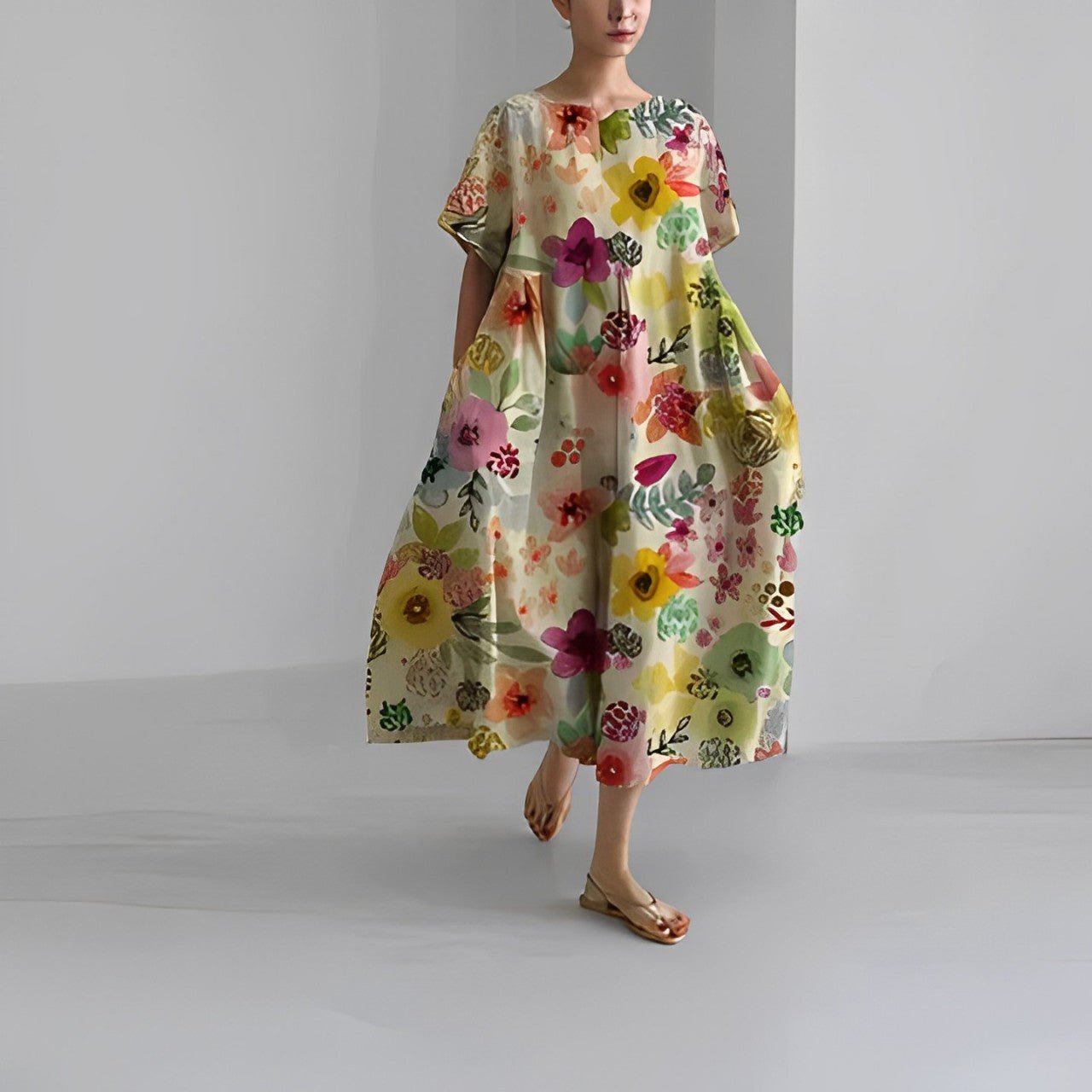 Naomi Boho Bloemen Lente Maxi Jurk voor Vrouwen - Ademend, Comfortabel en Elegant in Verschillende Kleuren voor Casual of Feestelijke Gelegenheden