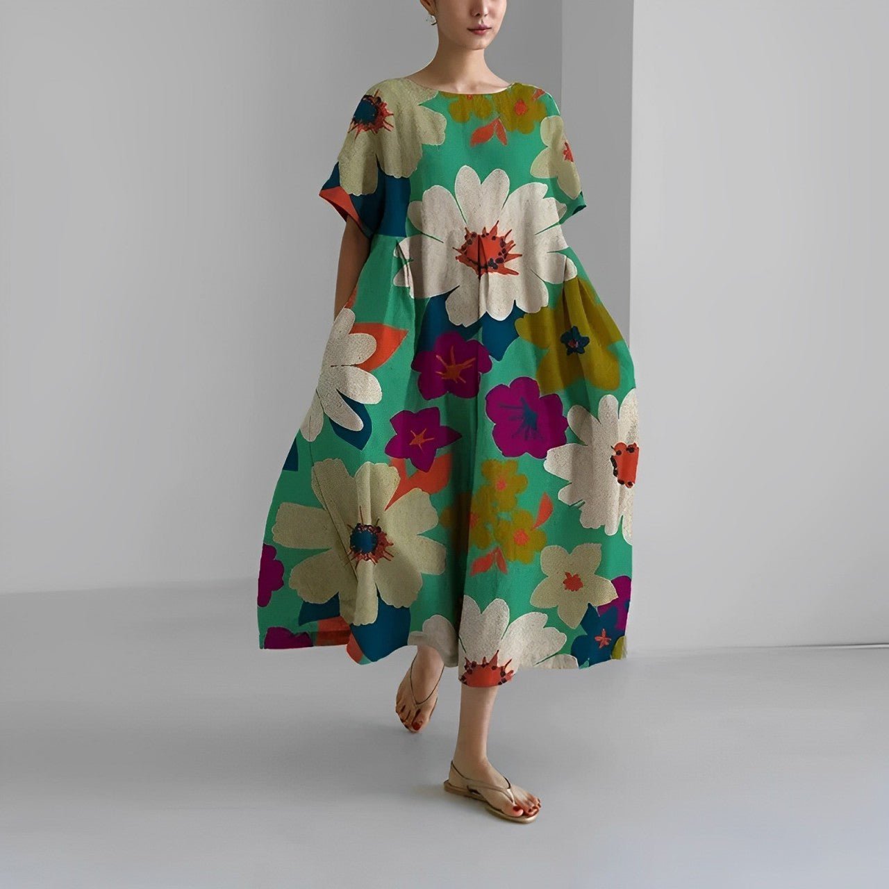 Naomi Boho Bloemen Lente Maxi Jurk voor Vrouwen - Ademend, Comfortabel en Elegant in Verschillende Kleuren voor Casual of Feestelijke Gelegenheden