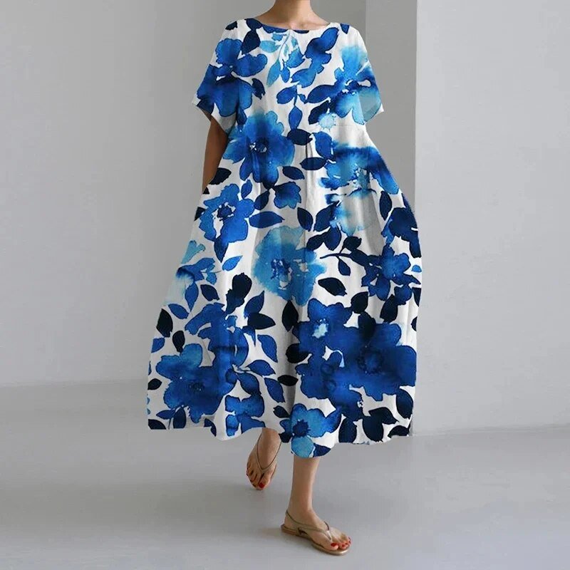 Naomi Boho Bloemen Lente Maxi Jurk voor Vrouwen - Ademend, Comfortabel en Elegant in Verschillende Kleuren voor Casual of Feestelijke Gelegenheden