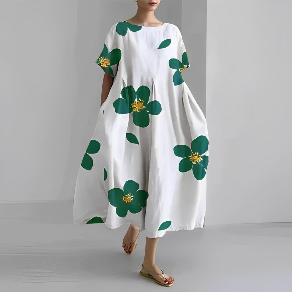 Naomi Boho Bloemen Lente Maxi Jurk voor Vrouwen - Ademend, Comfortabel en Elegant in Verschillende Kleuren voor Casual of Feestelijke Gelegenheden