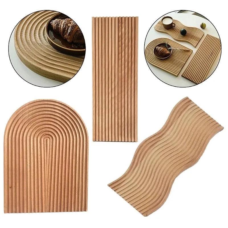 Neutraal Houten Dienblad Voor Koffie Brood │ Moderne Decoratieve Platter │ Keukenaccessoires