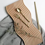 Neutraal Houten Dienblad Voor Koffie Brood │ Moderne Decoratieve Platter │ Keukenaccessoires