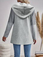 Dames Casual Kleurblok Hoodie Jas Katoenmix Licht Elastisch - Tussenjas